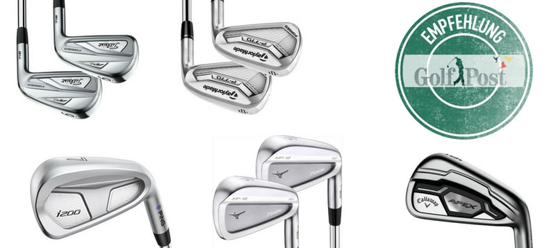 Die besten Eisen 2018 im Angebot. (Foto: Callaway/TaylorMade/Ping/Titleist/Mizuno)