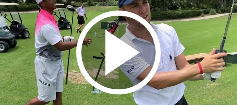 Schlägerwirbel Tiger Woods Justin Thomas Golf Video