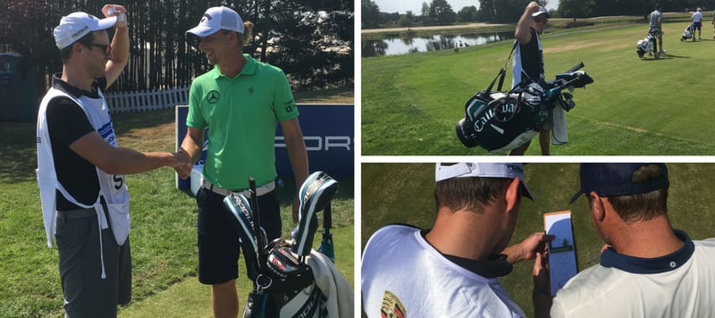 Gof Post User Max durfte bei der Porsche European Open Marcel Siems Tasche tragen. (Foto: Golf Post)