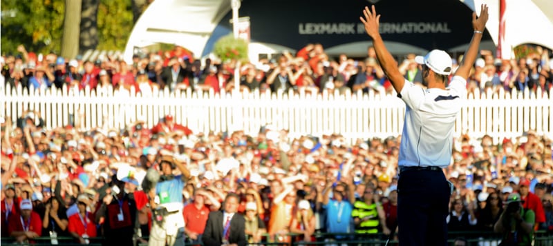 Martin Kaymer feiert den Siegputt beim Ryder Cup 2012. (Foto: Getty)