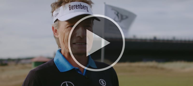 Bernhard Langer stellt sich schwierigen Fragen zum Thema 9-Loch-Golf. (Screenshot: Mercedes Benz)