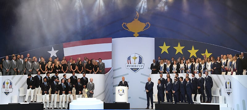 Die Eröffnungszeremonie des Ryder Cup 2018 hatte viel Pathos. (Foto: Getty)