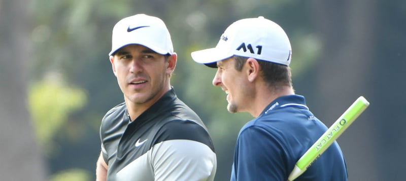 Justin Rose mit Brooks Koepa bei der WGC - HSBC Champions. Tee Times. (Foto: Getty)