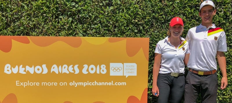 Paula Kirner und Lukas Buller bei den Olympischen Jugendspielen in Buenos Aires. (Foto: DGV)