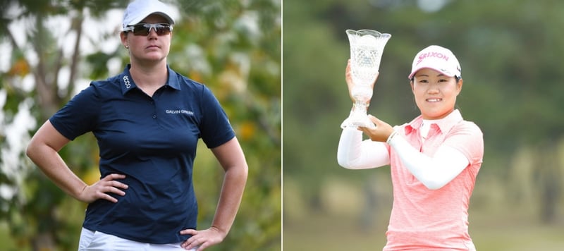 Caroline Masson (li.) landet auf der LPGA Tour im Mittelfeld, während Nasa Hataoka das Feld dominiert. (Foto: Getty)