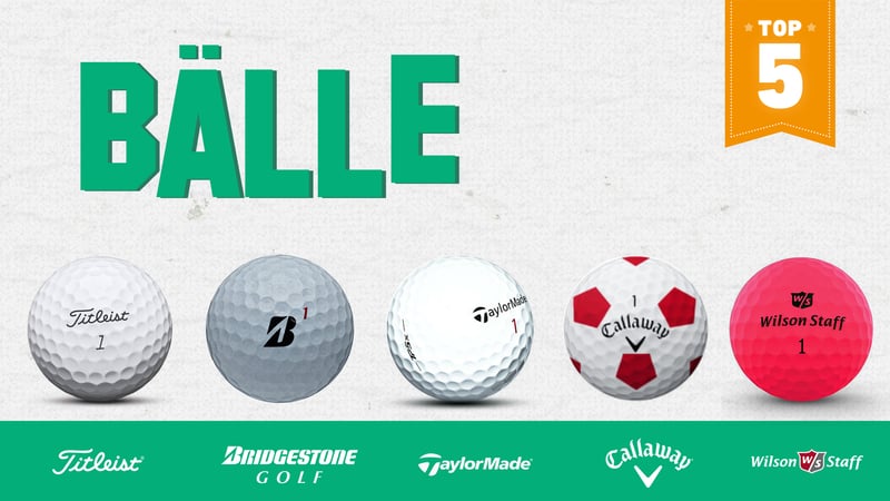 Unser Top 5 der Golfbälle des Jahres im Überblick. (Foto: Callaway/Bridgestone/Titleist/TaylorMade/Wilson)