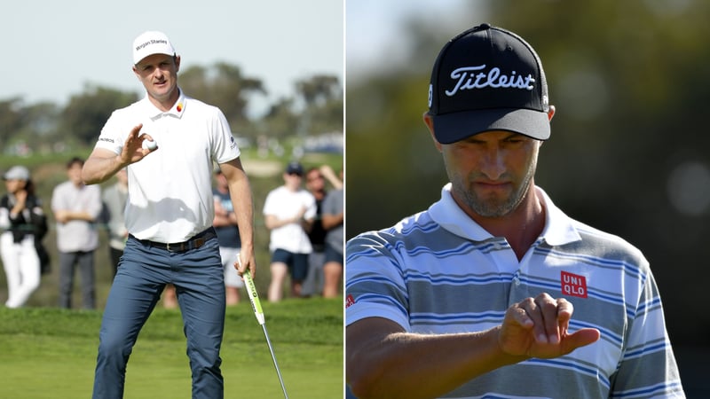 Justin Rose und Adam Scott bei der Farmers Insurance Open 2019. (Foto: Getty)