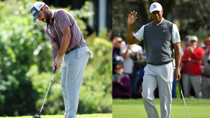 Stephan Jäger und Tiger Woods in der ersten Runde der Farmers Insurance Open. (Foto: Getty)