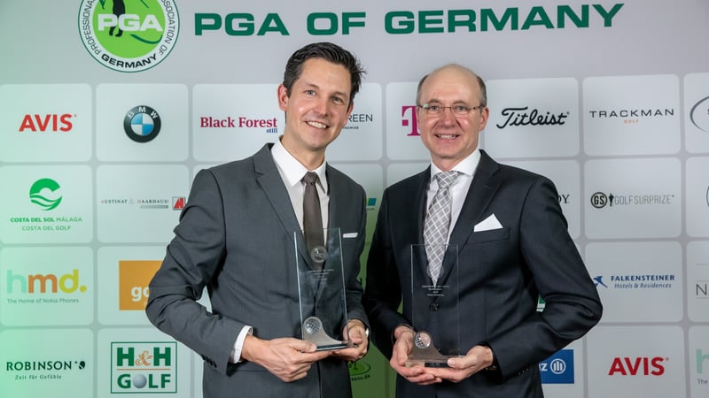 Lars Thiele (links) und Ulrich Schäring (rechts) erhielten die Jugendtrainer-Awards 2018 der PGA of Germany. (Foto: Getty)
