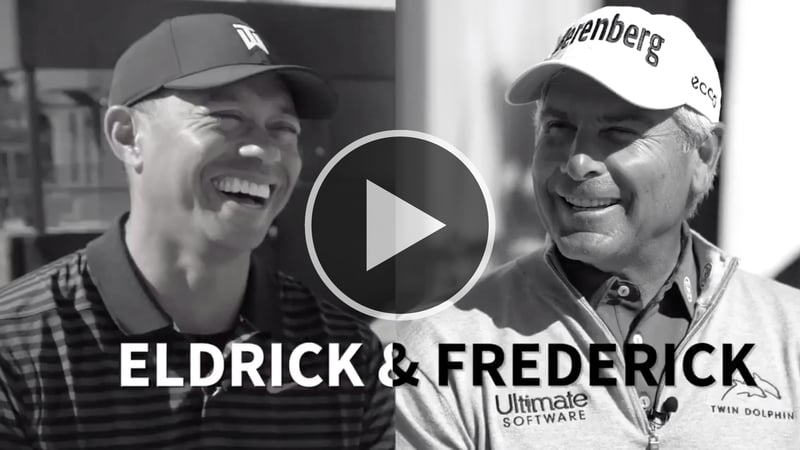 Tiger Woods ist abergläubisch und Fred Couples ließ sich immer fahren. Welche Ticks die beiden sonst haben, verraten sie im Interview mit GOLFTV. (Foto: Twitter/@GOLFTV)