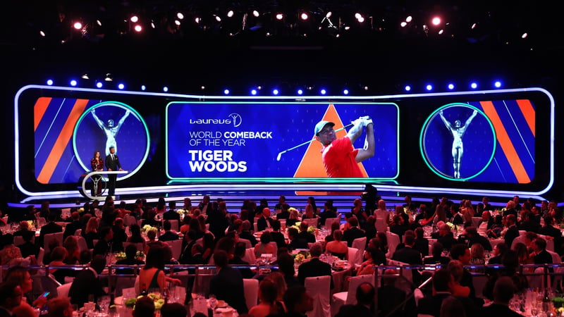 Tiger Woods konnte nicht persönlich bei der Verleihung erscheinen aber er nahm eine Video-Botschaft auf. (Foto: Getty)