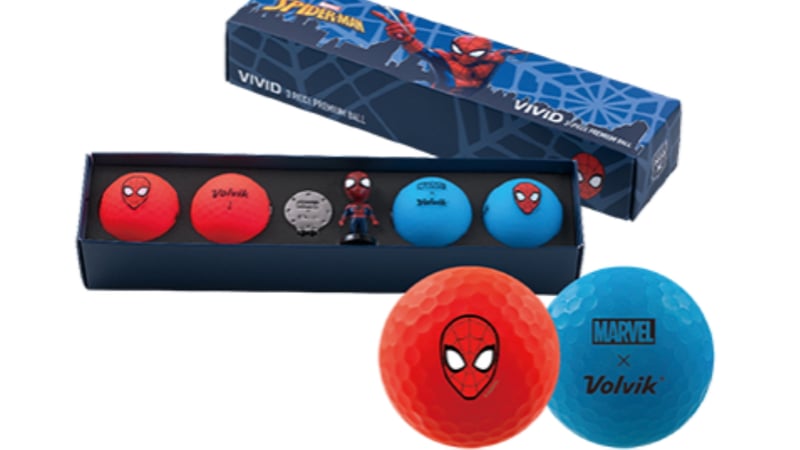 Die neuen Golfbälle im Spiderman-Design. (Foto: golfbusinessnews)