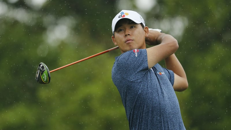 Si Woo Kim führt die Valero Texas Open der PGA Tour drei Runden in Folge an. (Foto: Getty)