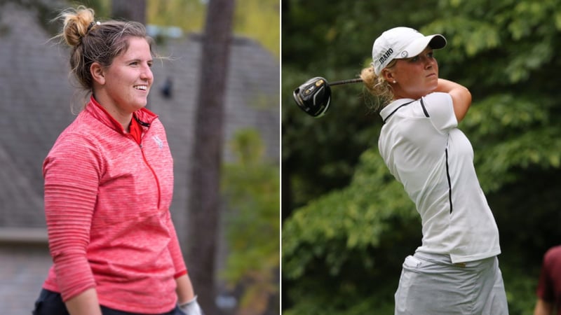 Leonie Harm und Sophie Hausmann treten bei der Augusta National Women's Amateur als zwei von 72 Spielerinnen an. (Foto: Instagram/@leoharm und Twitter/@BigSkyConf)