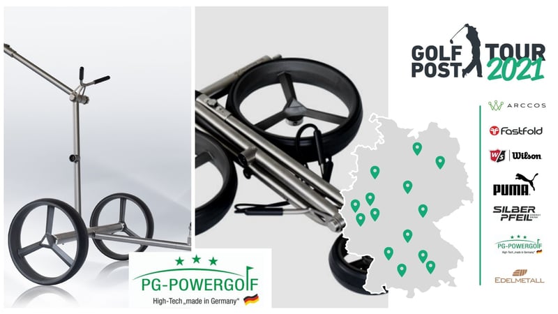 PG-PowerGolf unterstützt die Golf Post Tour 2021 mit ihren erstklassigen E-Trolleys. (Foto: Golf Post)