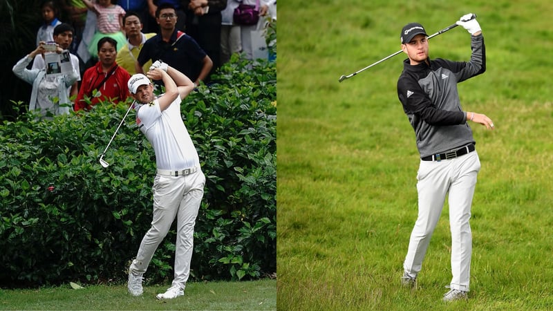 Bernd Wiesberger und Max Schmitt trotzden dem Wind auf Himmerland. (Foto: Getty)