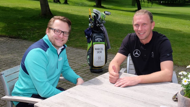 Matthias Gräf trifft Marcel Siem zum Interview in seinem neuen Showroom. (Bildquelle: Marcel Siem Golf Experience)