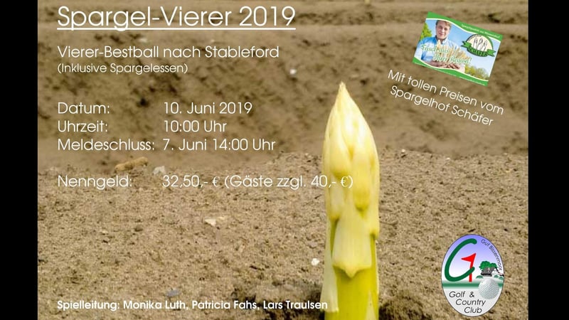 Spargel-Vierer am 10. Juni (Pfingstmontag). (Bild: GC Bissenmoor)