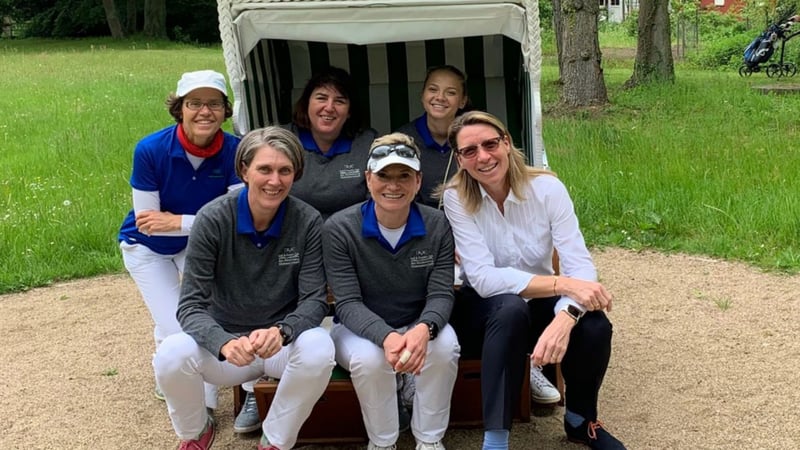 Die Spielerinnen des GCC AM Hockenberg Brigitte Bühler-Beauxamp, Dr. Petra Bauer, Silke Hatje, Marie Winter, Simone Landsiedel und Wibke Bülle. (Bild: GCC AM Hockenberg)