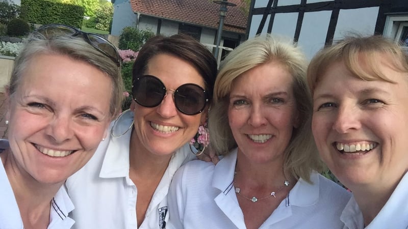 Foto: v.l. Karin Padinger, Sandra Jakob, Magret Broenhorst und Anke Dröge. (Bild: Westfälischer GC Gütersloh)