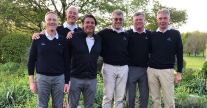 Die Herren AK 50 I des GC Wörthsee starteten erfolgreich in die Saison 2019. Thomas Ruttinger, Stefan Fischer, Frank Schaffner, Stephan Panzer, Peter Mair, Tono Suiter. (Bild: GC Wörthsee)