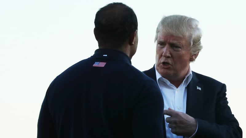 Tiger Woods und Donald Trump kennen sich bestens und spielten bereits Golf zusammen. (Foto: Getty)