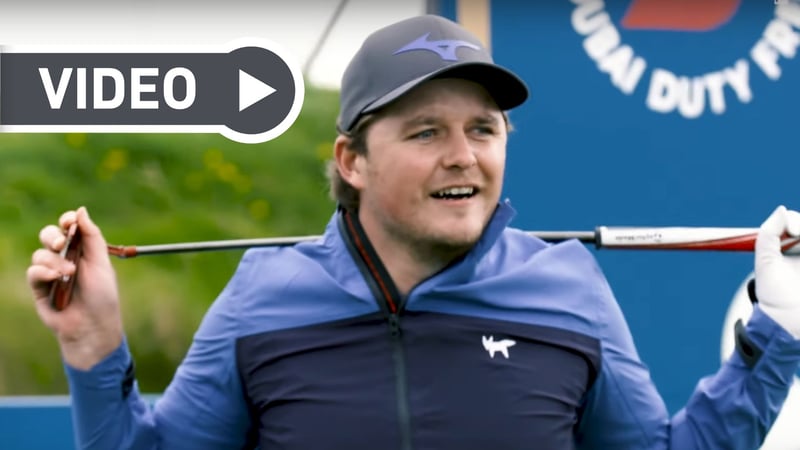 Eddie Pepperell tritt gegen Ryan Fox bei der 14 Club Challenge an. (Screenshot: Youtube.com/EuropeanTour)