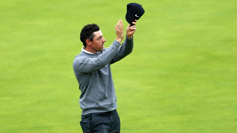 Rory McIlroy verabschiedet sich von seinen Fans in Royal Portrush. (Foto: Getty)