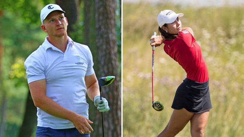 Titelverteidiger Nick Bachem und Heimfavoritin Sarina Schmidt treten bei den Deutschen Meisterschaften im GC München Valley an. (Foto: DGV/stebl und DGV/Heigl)