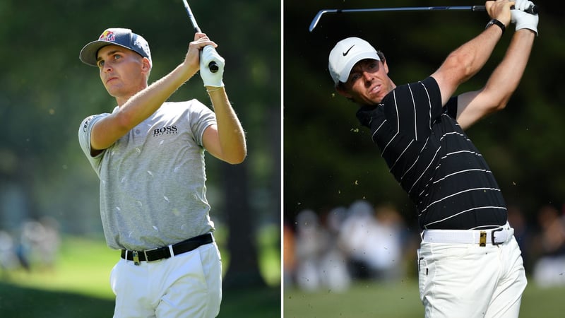 Links: Der bisher beste deutschsprachige Spieler beim Omega European Masters 2019, Matthias Schwab. Rechts: FedExCup-Sieger Rory McIlroy. (Foto: Getty)