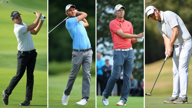 Bernd Ritthammer, Maximilian Kieffer, Marcel Siem und Max Schmitt auf der European Tour bei der Scandinavian Invitation. Foto: Getty)