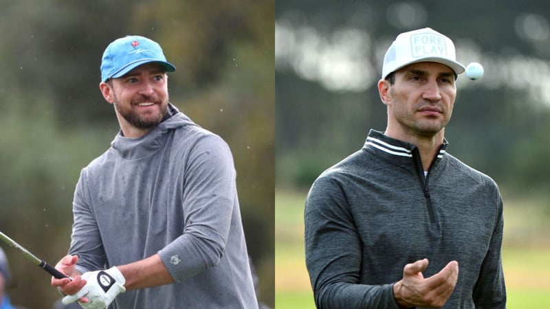 Justin Timberlake und Wladimir Klitschko bei der Alfred Dunhill Links Championship 2019 der European Tour. (Foto: Getty)