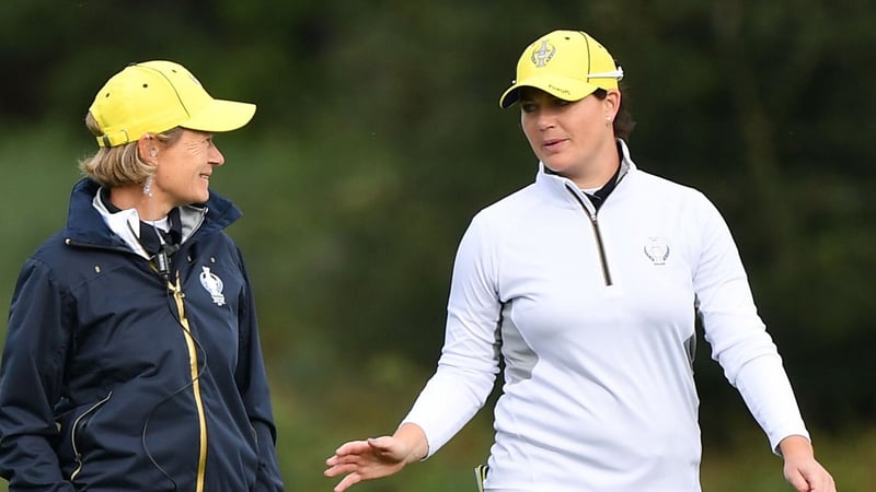 Caroline Masson (r.) mit Solheim Cup Captain Catriona Matthew in Gleneagles. (Foto: Getty)