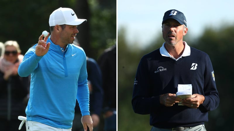 Der eine führt, der andere verabschiedet sich vorzeitig: Paul Casey und Matt Kuchar. (Foto: Getty)