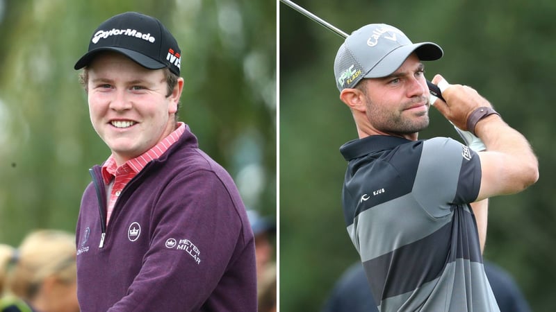 Platz eins und zwei nach der zweiten Runde der Porsche European Open 2019: Robert MacIntyre und Bernd Ritthammer. (Foto: Getty)