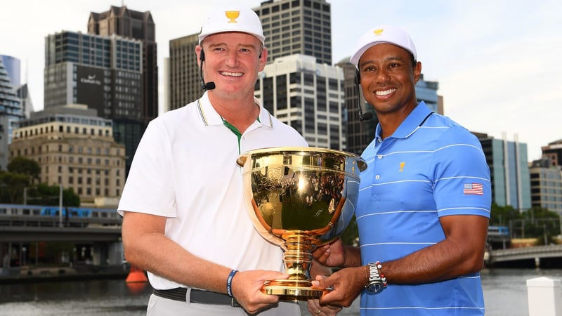 Der Presidents Cup 2019 steht in den Startlöchern. Hier die beiden Kapitäne Ernie Els und Tiger Woods. (Foto: Getty)