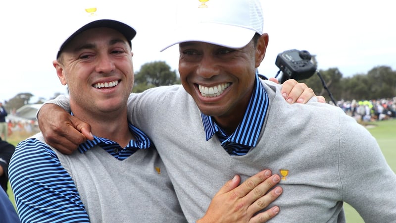 Justin Thomas und Tiger Woods beim Genesis Invitational der PGA Tour. Die Tee Times. (Foto: Getty)