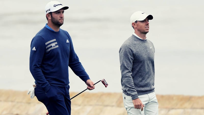 Mit dieser Entscheidung bleiben dieser beiden Herren erstmal an der Spitze der OWGR: Rory McIlroy und Jon Rahm. (Foto: Getty)