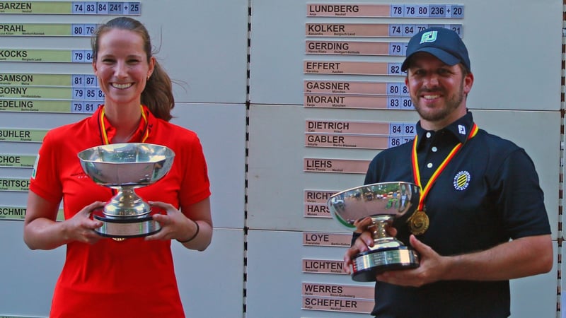 Nicola Rössler und Stefan Wiedergrün, die neuen Deutschen Meister in der AK 30. (Quelle: DGV/stebl)