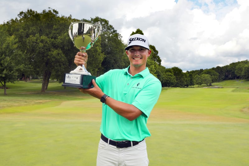 Max McGreevy feiert seinen Debütsieg auf der Korn Ferry Tour. (Foto: Dylan Buell/Getty Images)