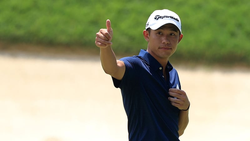 Daumen hoch! Collin Morikawa führt auf der PGA Tour. (Foto: Getty)