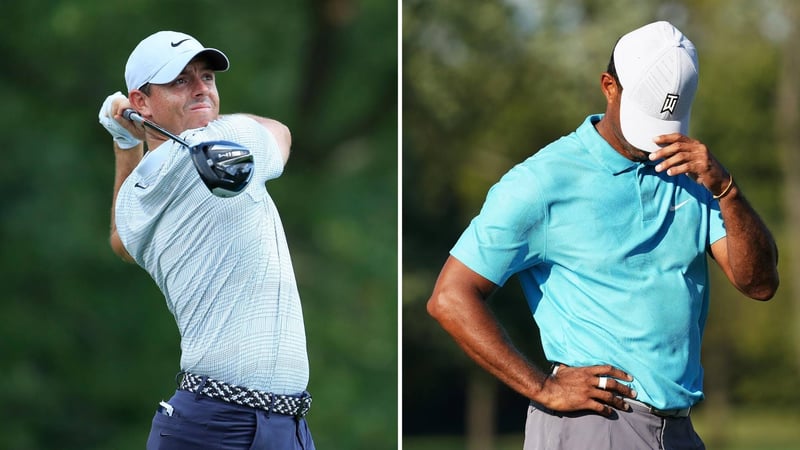 Rory McIlroy gelingt ein solider Auftakt in die BMW Championship der PGA Tour - während Tiger Woods seine Enttäuschung verhüllt. (Foto: Getty)