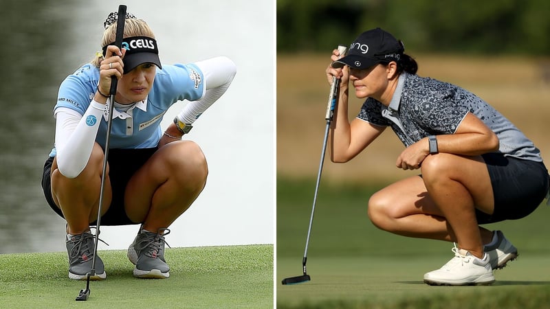 Nelly Korda (l.) führt das Feld der ANA Inspiration nach Runde eins an. Caroline Masson (r.) aktuell beste deutsche Spielerin. (Foto: Getty)