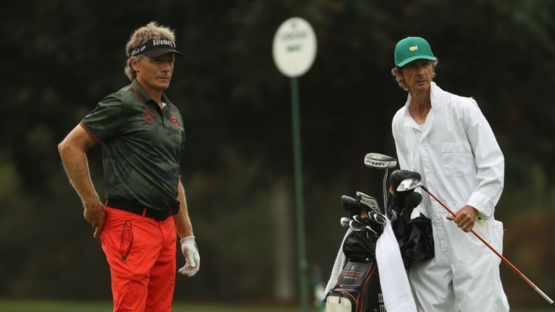 Bernhard Langer im Gespräch über seine Unterstützung vor Ort beim US Masters. (Foto: Apollo18)