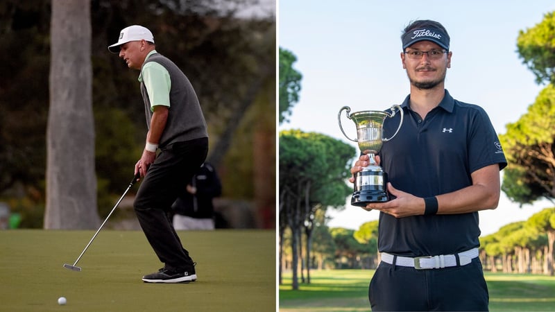 Kevin Sutherland (l.) verpasst den Sieg-Putt auf der Champions Tour. Ondrej Lieser gewinnt auf der Challenge Tour. (Fotos: Getty)