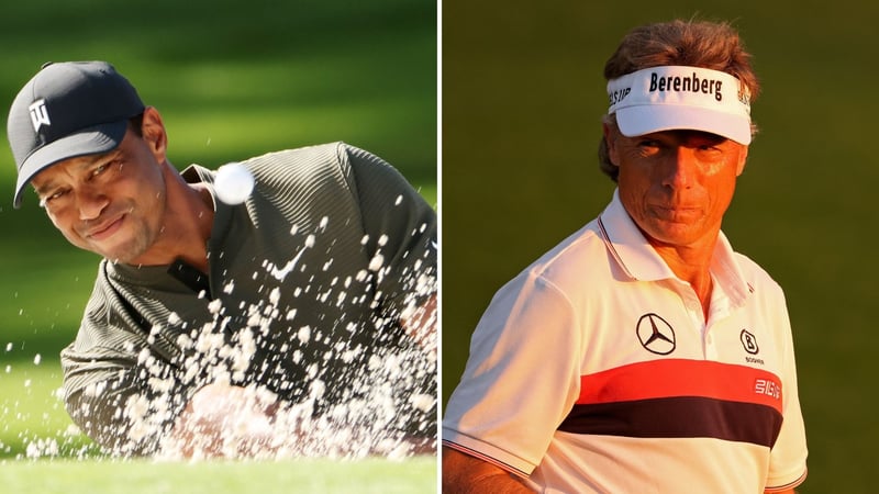 Tiger Woods und Bernhard Langer beim US Masters 2020. (Foto: Getty)