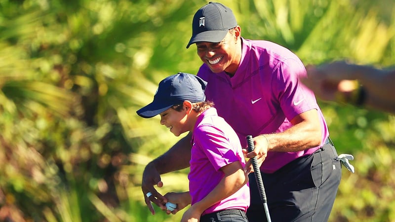 Charlie Woods beeindruckte nicht nur seinen Vater am ersten Tag der PNC Championship. (Foto: Getty)