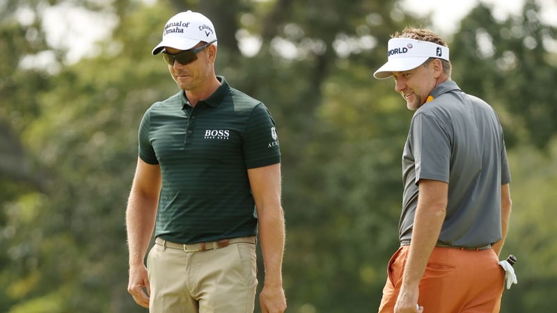 Zwei Spaßvögel: Henrik Stenson (li.) und Ian Poulter. (Foto: Getty)