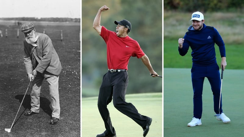 Die Entwicklung der Golfmode. (Fotos: Twitter.com/@bunkered und Getty)