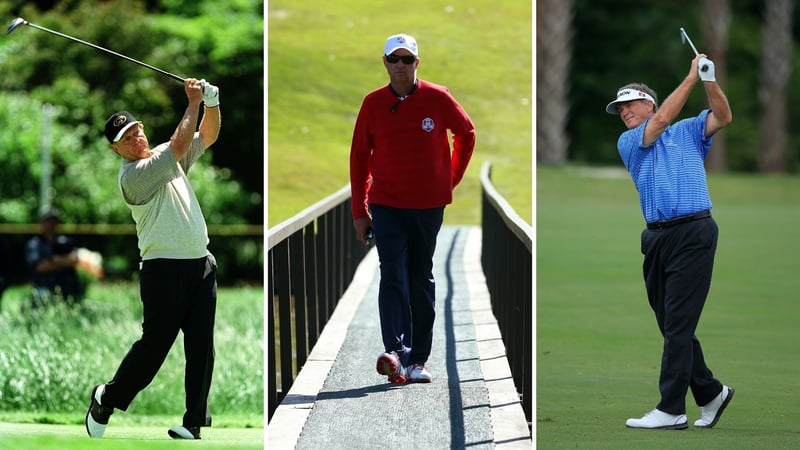 Jack Nicklaus, Davis Love III und Peter Jacobsen (von Links) haben künstliche Hüftgelenke und sind trotzdem erfolgreiche Golfer. (Foto: Getty)